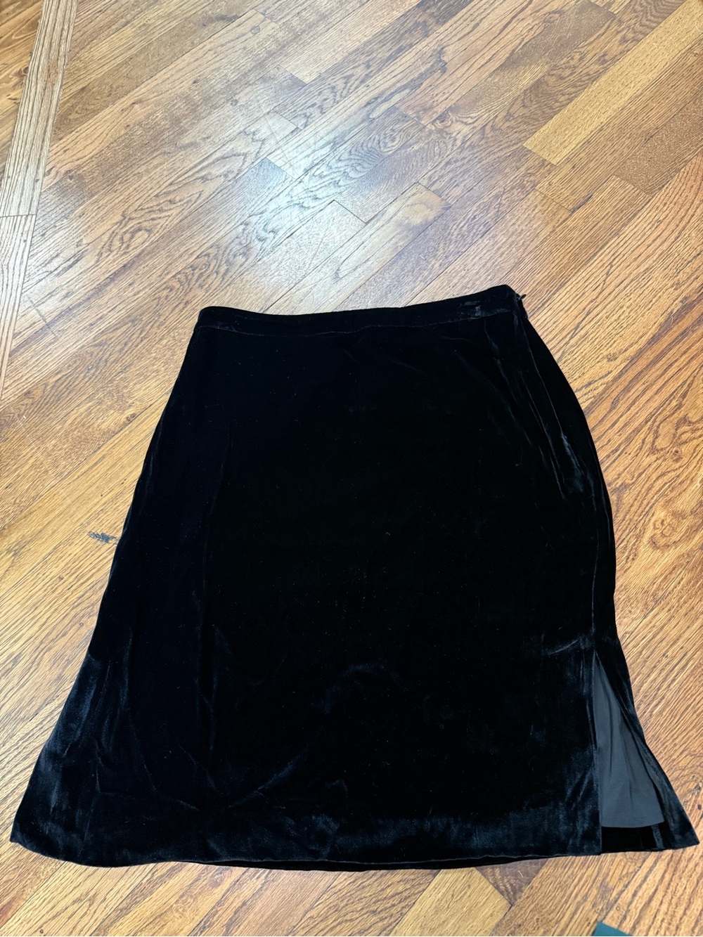 Madewell Black Velvet Pencil Skirt